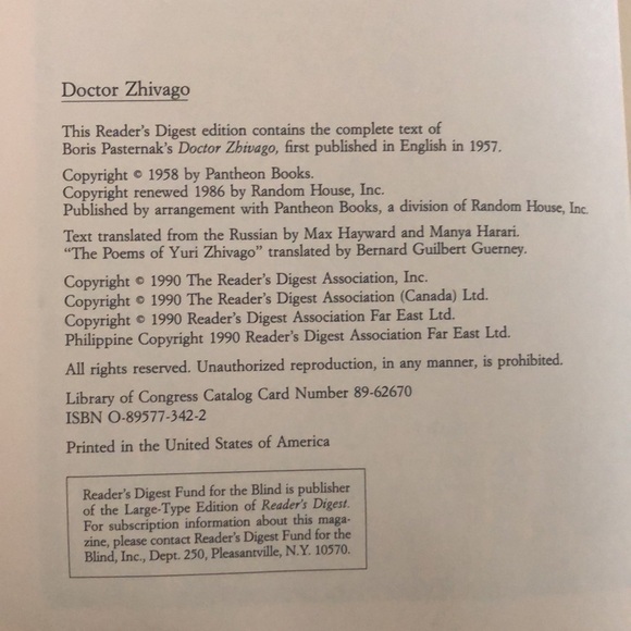 DOCTOR ZHIVAGO Vintage Hardcover Book Boris Pasternak 1990 - Picture 2 of 11